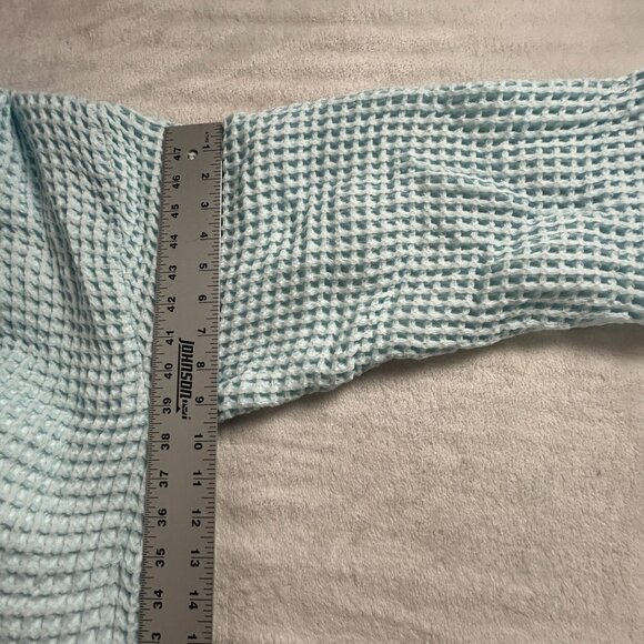 Brooklinen Waffle Robe Womens XL 100% Turkish Cotton Light Blue Lightweight New - Picture 9 of 11